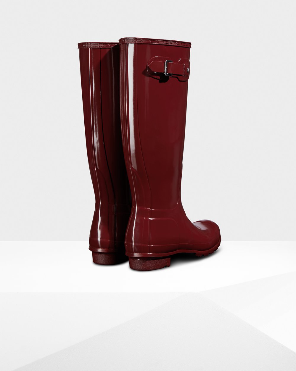 Botas De Altas Original Gloss Hunter Mujer - Grises Rojos - 257309ONW